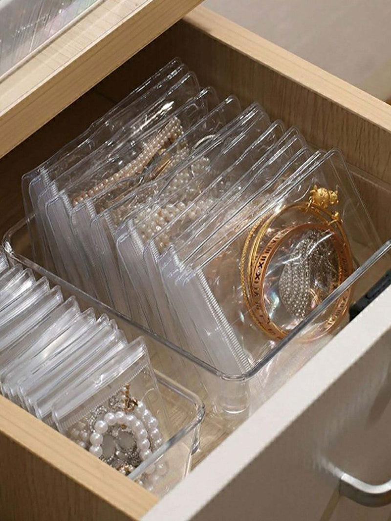 Organizador para Joias Pvc Transparentes E Recicláveis Com Fecho De Zíper, Anti-oxidação