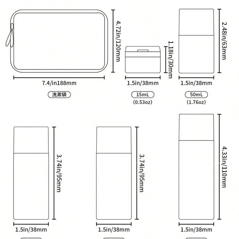 Conjunto de Garrafas para Cosméticos