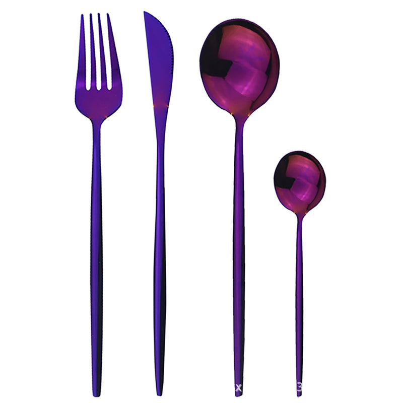 Conjunto de talheres de aço inoxidável 24 pçs