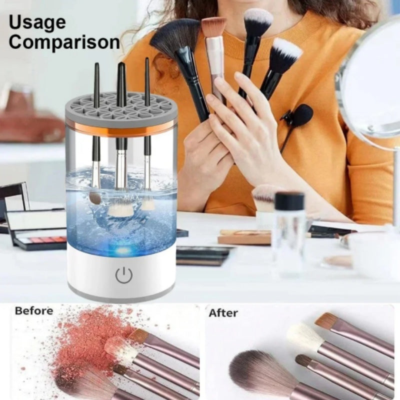 Limpador de pincéis de maquiagem, USB, portátil