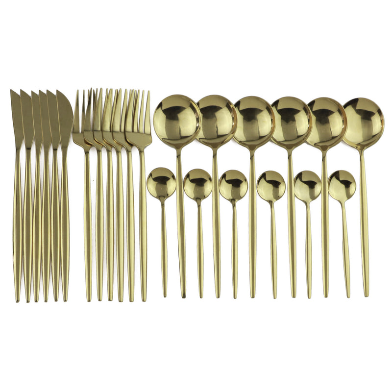 Conjunto de talheres de aço inoxidável 24 pçs