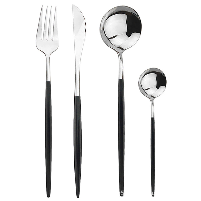 Conjunto de talheres de aço inoxidável 24 pçs
